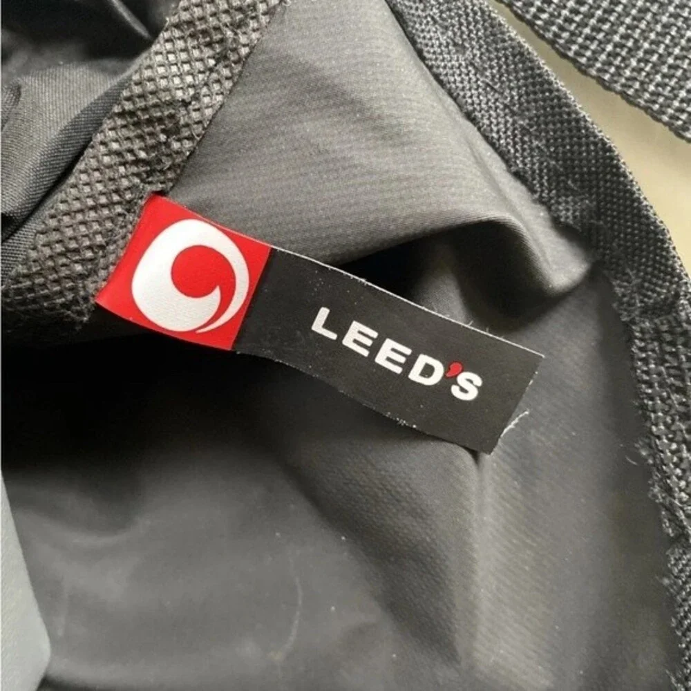 Leeds Tote Bag Canvas Container Store Black Gray Bottle Pocket New